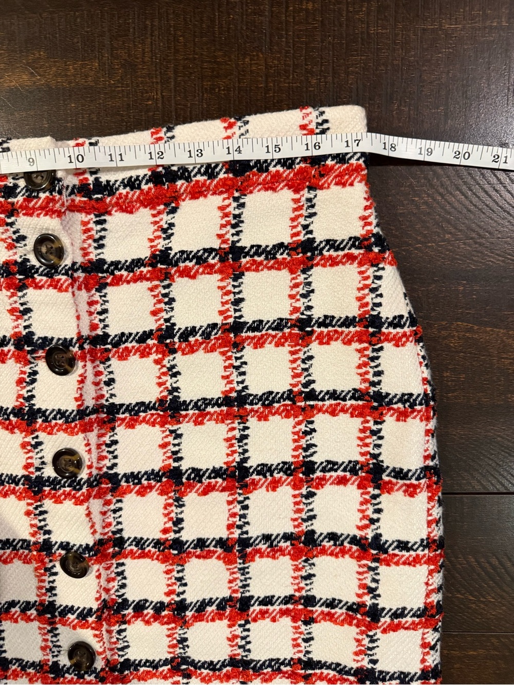 Ann Taylor Red, Black and White Tweed Pencil Skirt - Picture 4 of 9
